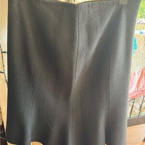 St. John Textured Black A-Line Skirt